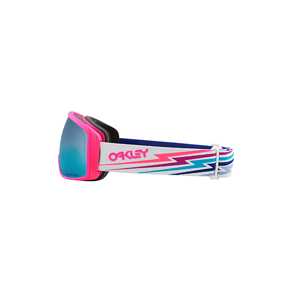 En Skibrille, Flight Tracker M i farven hvid Bolt Prizm Sapphire set fra venstre side