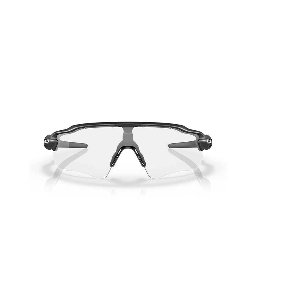 Radar Ev Path Solbriller i farven Steel W/Clear 50% sort Iridium Photochromic set forfra