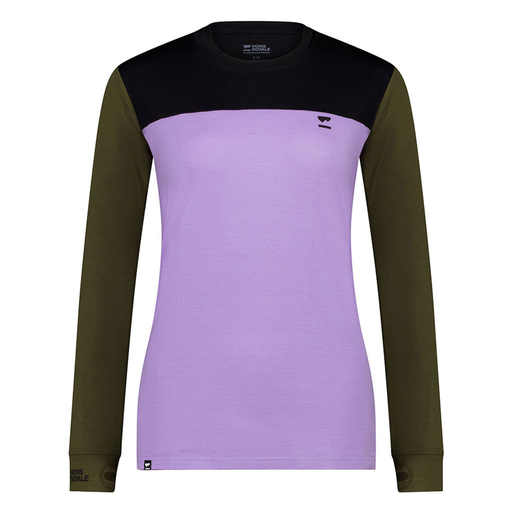 Yotei BF LS Midlayer i farven Lupin / Dark Olive / sort