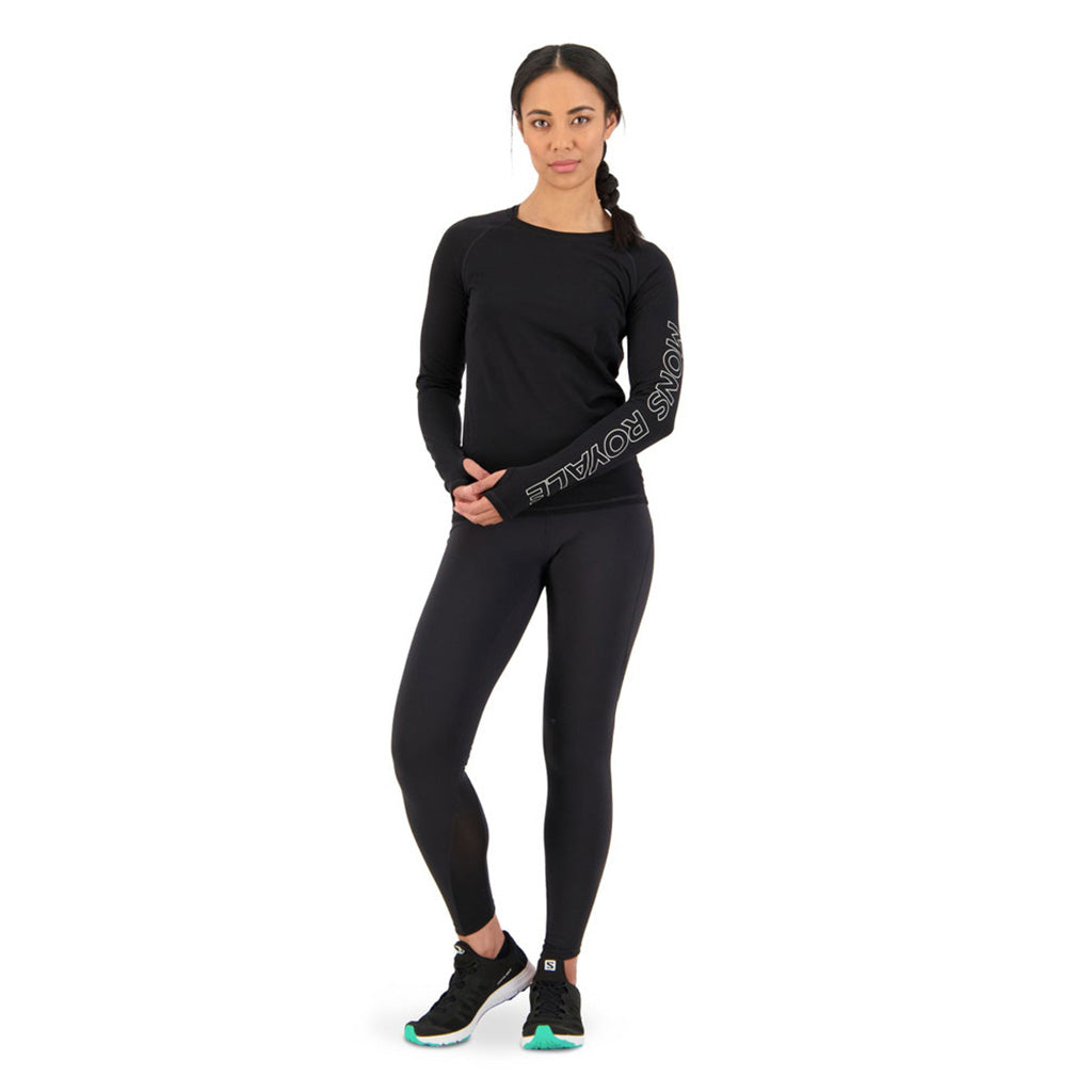 Skiundertøj, Bella Tech LS i farven sort set forfra