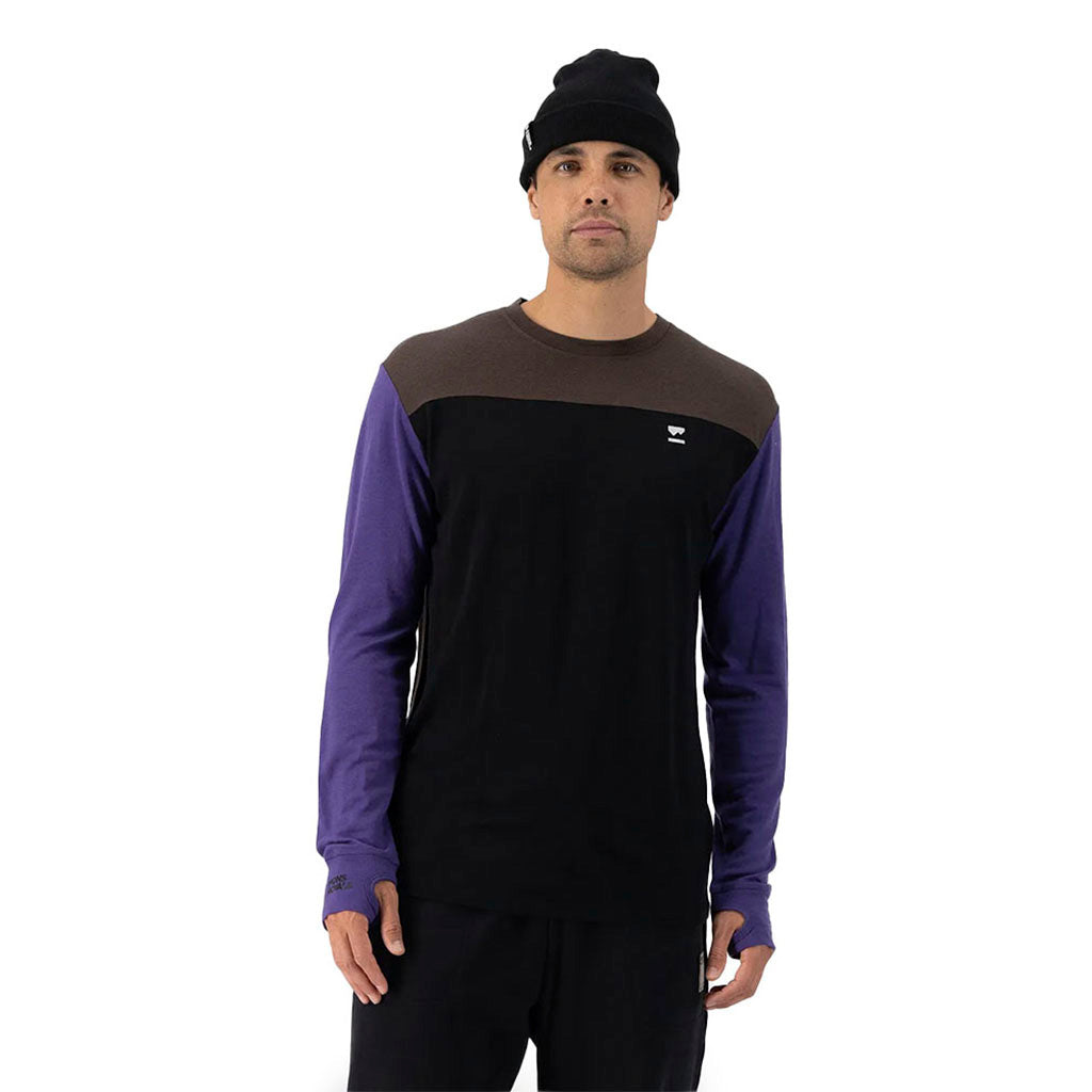 Yotei LS Midlayer i farven Violet / Cedar / sort set forfra