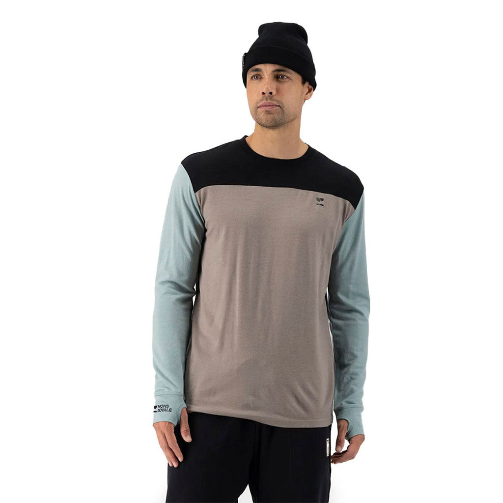 Yotei LS Midlayer i farven Dew / Cinder / sort set forfra