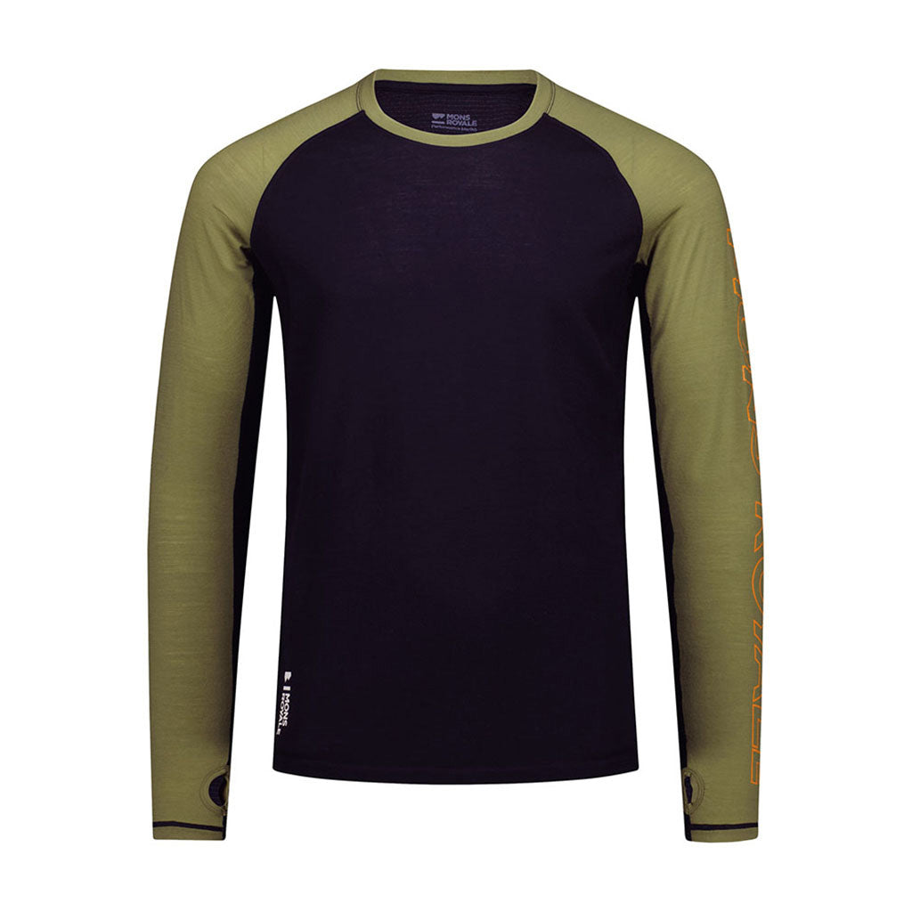 Temple Merino Long Sleeve Midlayer i farven Fern / sort