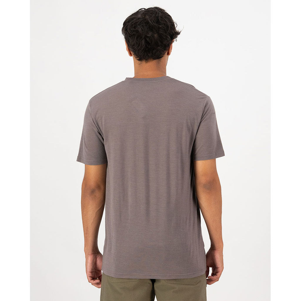 En T-Shirt, Mens Icon Merino Classic i farven Iron set bagfra