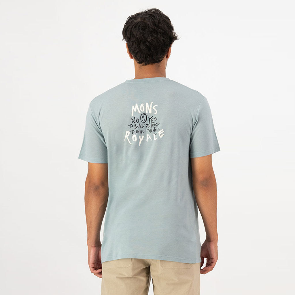 En T-Shirt, Icon Merino Classic i farven Dew set bagfra