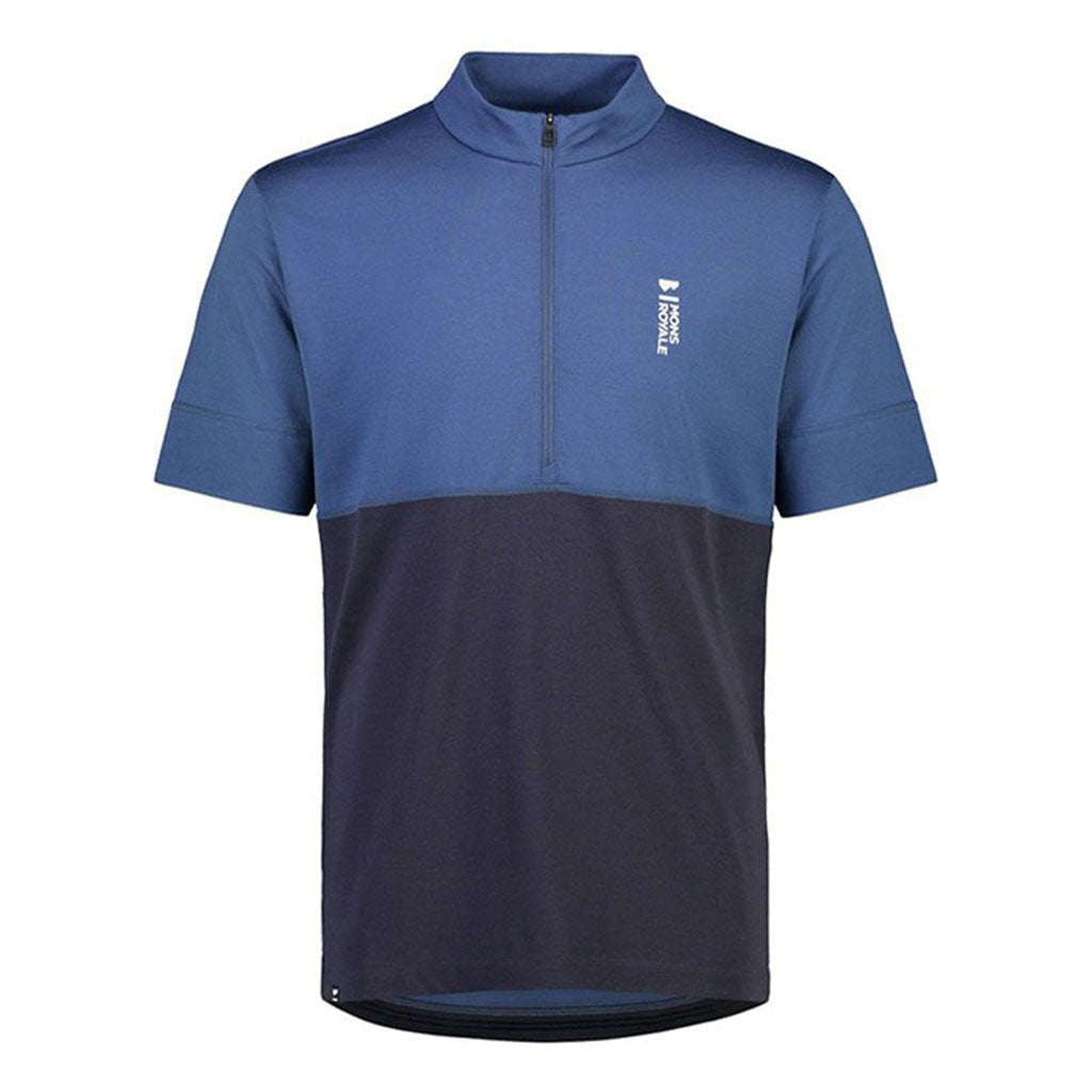 En T-Shirt, Cadence Half Zip T i farven Dark Denim / 9 Iron