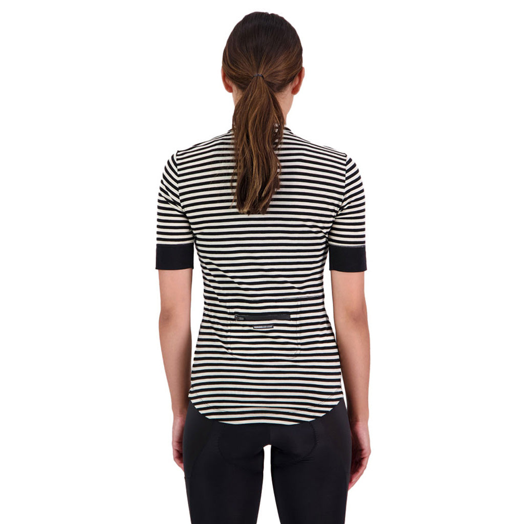 En Langærmet T-shirt, Cadence Half Zip i farven Mr Stripe set bagfra