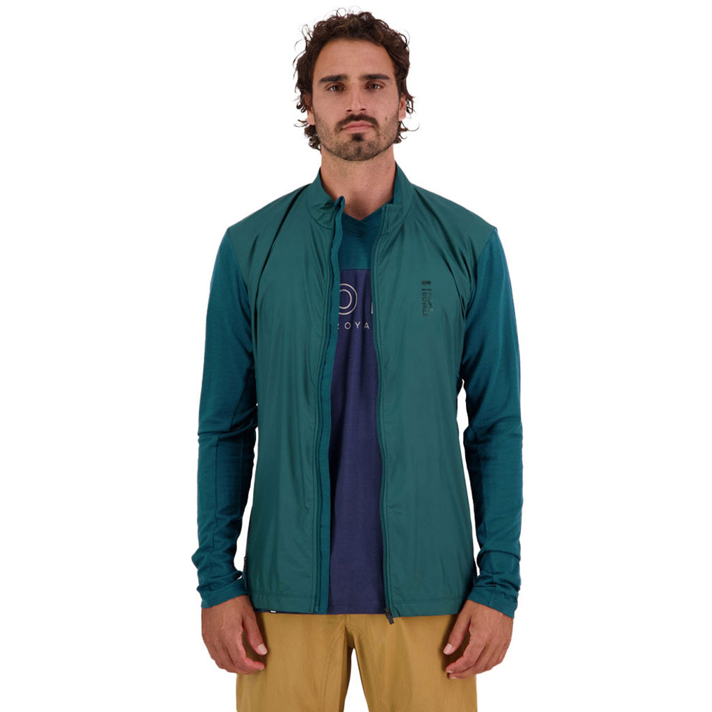 En MTB Jakke, rødwood Wind Jersey i farven Evergrøn set forfra