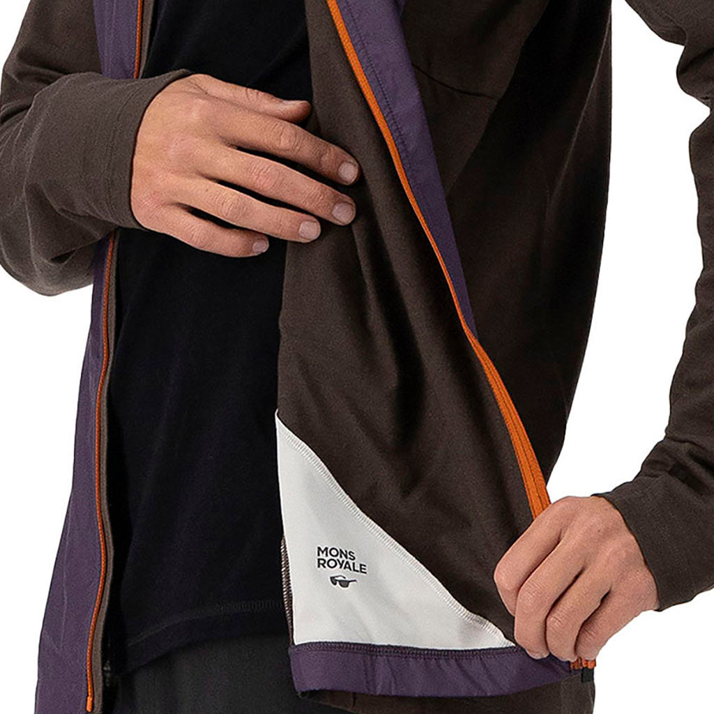rødwood Wind Jersey Indigo / Cedar Midlayer i farven Indigo / Cedar detalje