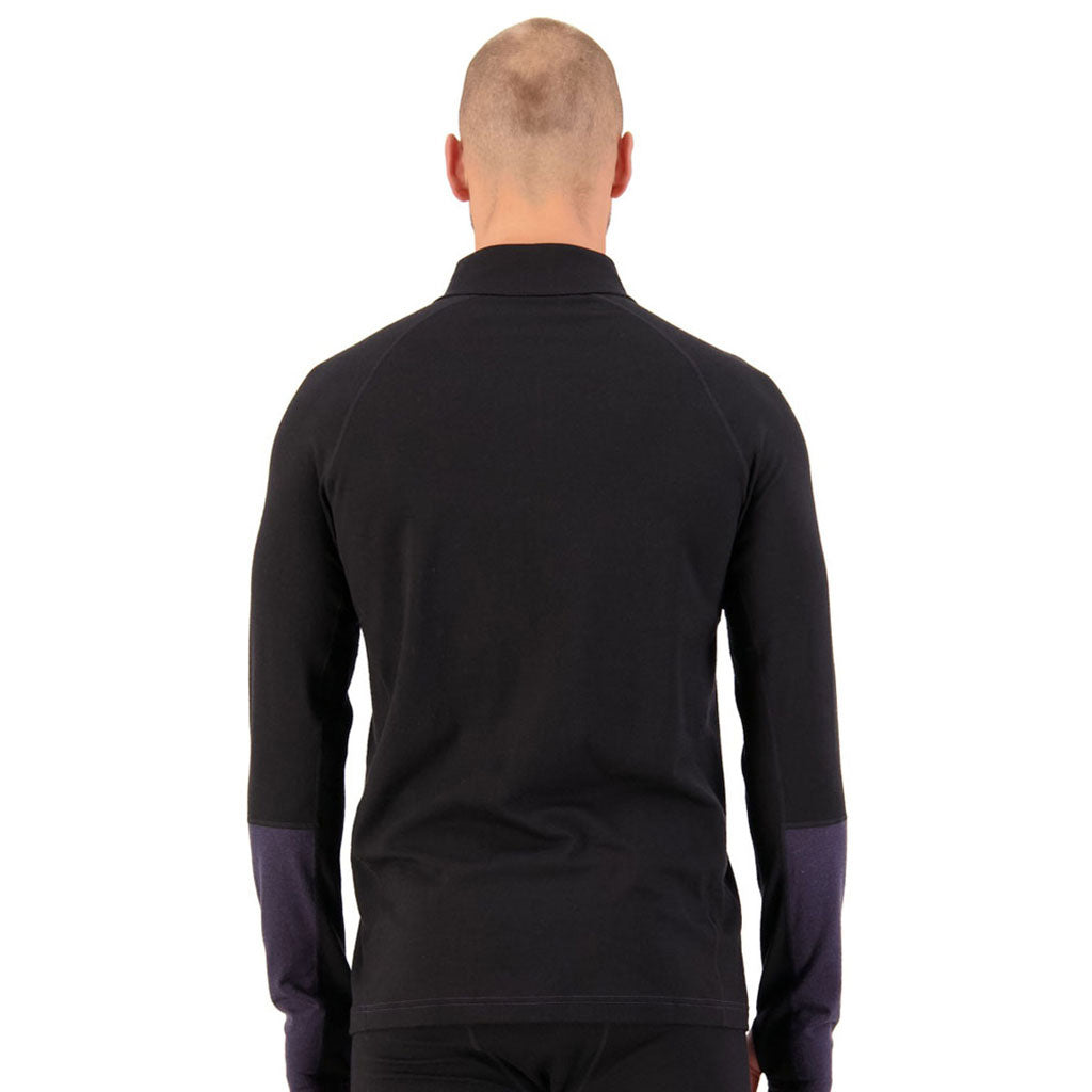 Skiundertøj, Olympus Half Zip i farven sort / 9 Iron set bagfra