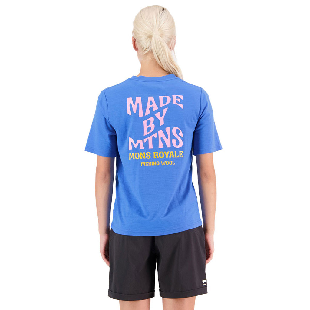 En Langærmet T-shirt, Icon Relaxed i farven Pop blå set bagfra