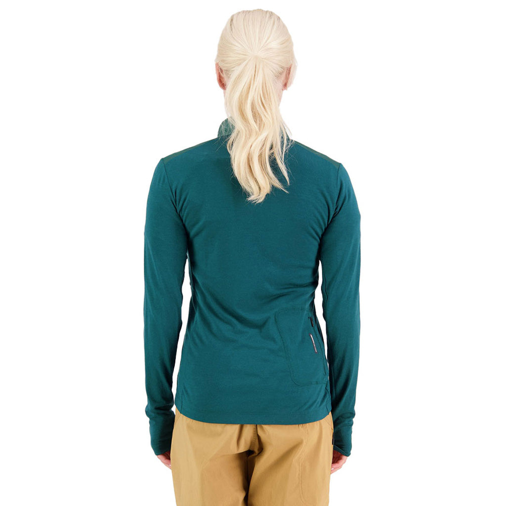 En MTB Jakke, rødwood Wind i farven Evergrøn set bagfra