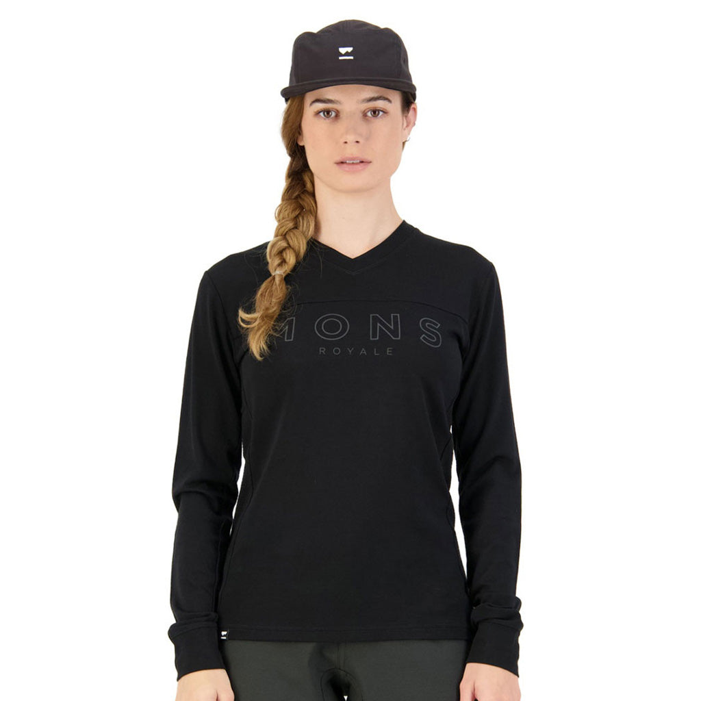 Skiundertøj, rødwood Enduro VLS i farven sort set forfra