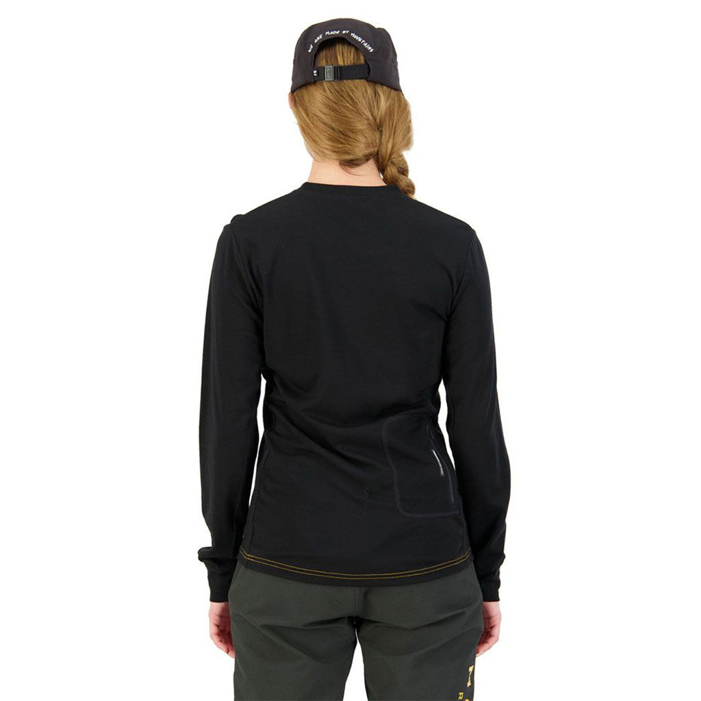 En Langærmet T-shirt, rødwood Enduro VLS i farven sort / Gold set bagfra