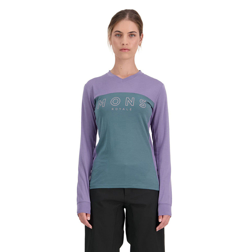 En T-Shirt, rødwood Enduro VLS i farven Thistle / Burnt Sage set forfra