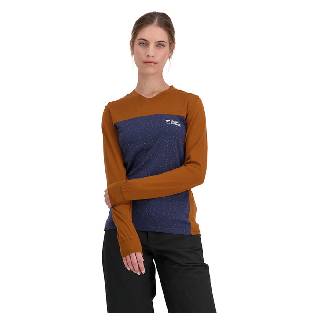 En T-Shirt, rødwood Enduro VLS i farven Midnight Terrazzo / Copper set forfra