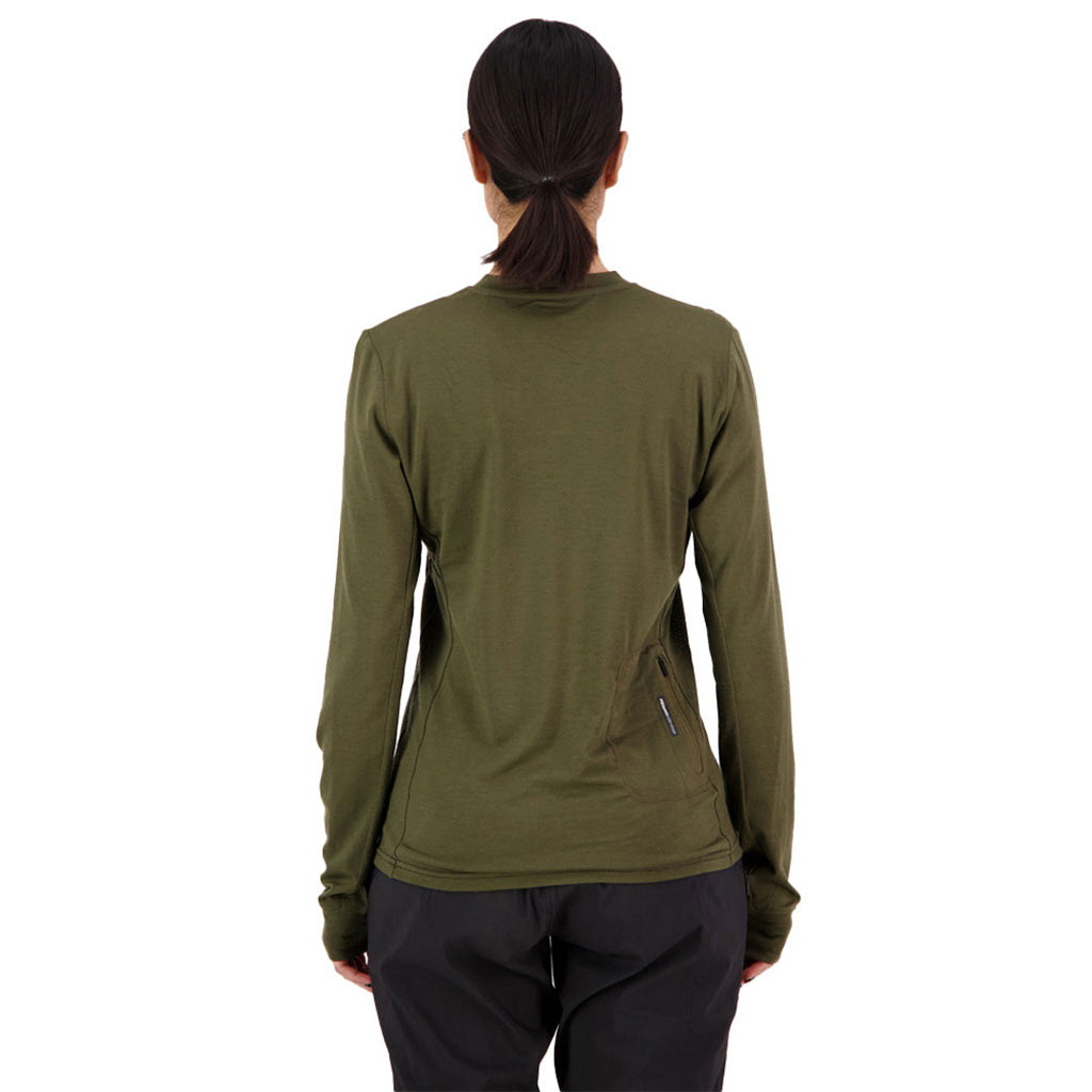 En T-Shirt, rødwood Enduro VLS i farven Dark Olive / sort set bagfra