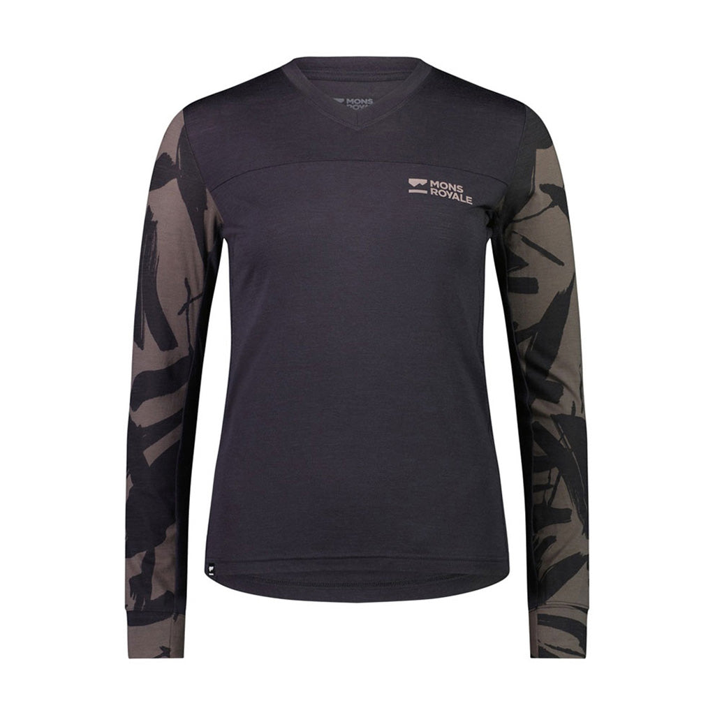 En Langærmet T-shirt, rødwood Enduro VLS i farven Shale / Fragments set forfra