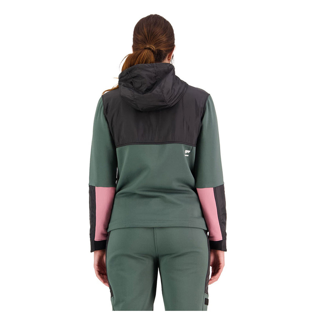 Decade Mid Hoody Midlayer i farven Burnt Sage / sort set bagfra