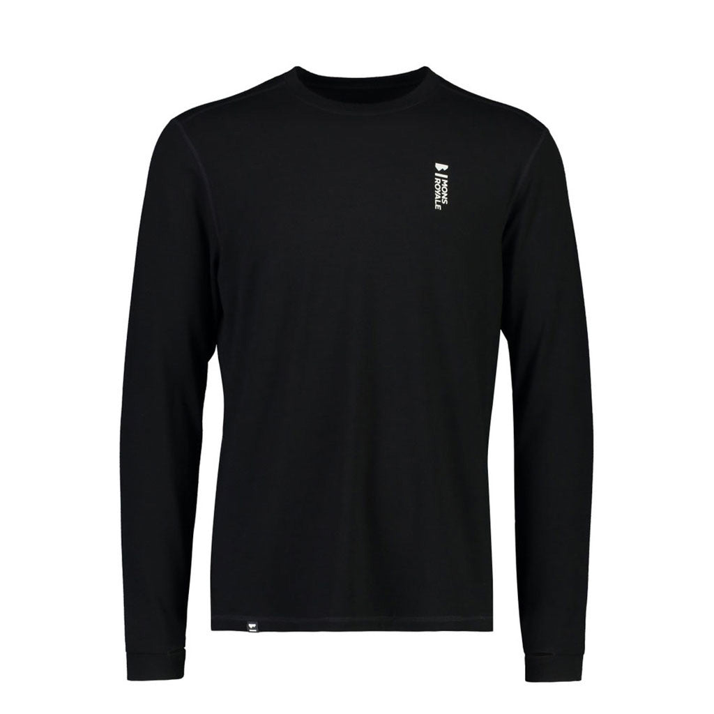 Skiundertøj, Cascade Merino Flex 200 LS i farven sort set forfra