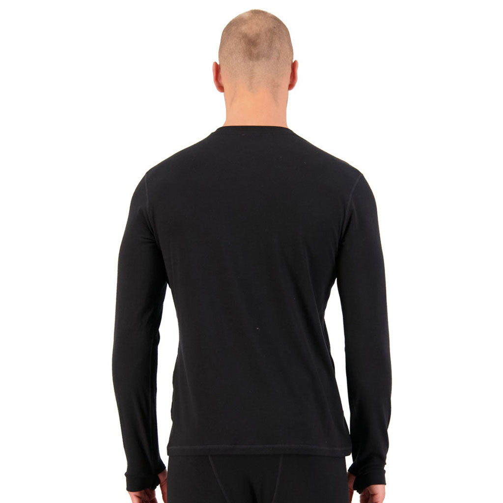 Skiundertøj, Cascade Merino Flex 200 LS i farven sort set bagfra