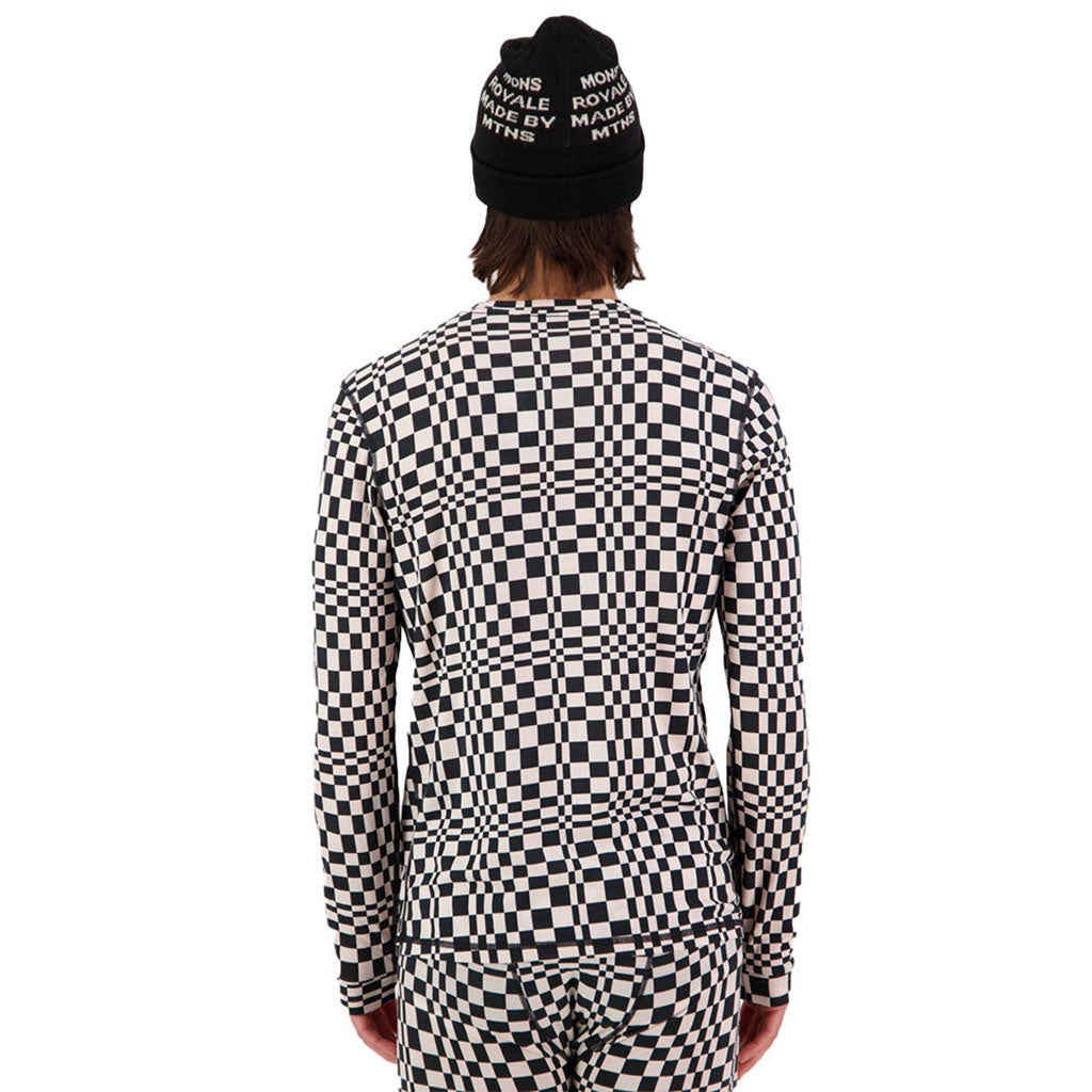 Skiundertøj, Cascade Merino Flex 200 LS i farven Checkers set bagfra