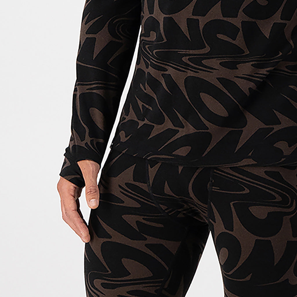 Skiundertøj, Cascade Merino Flex 200 LS i farven Signal Lost Cedar detalje