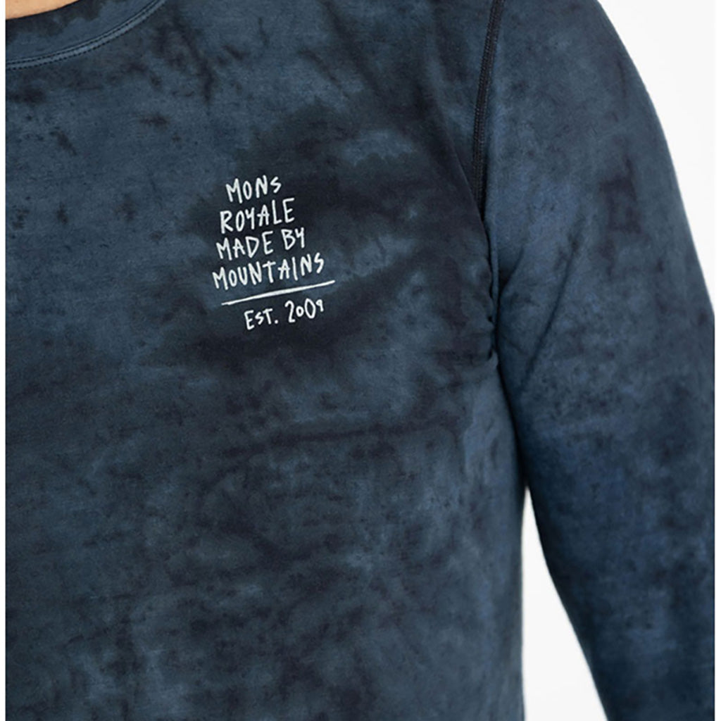 Skiundertøj, Cascade Merino Flex 200 LS i farven sort Acid Wash skrå vinkel