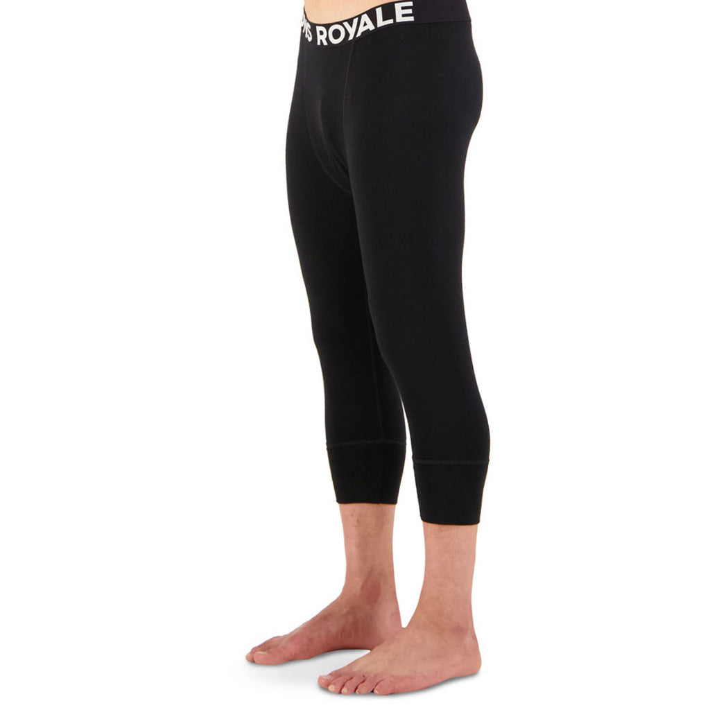 Skiundertøj, Cascade Merino Flex 200 3/4 i farven sort set fra en skrå vinkel