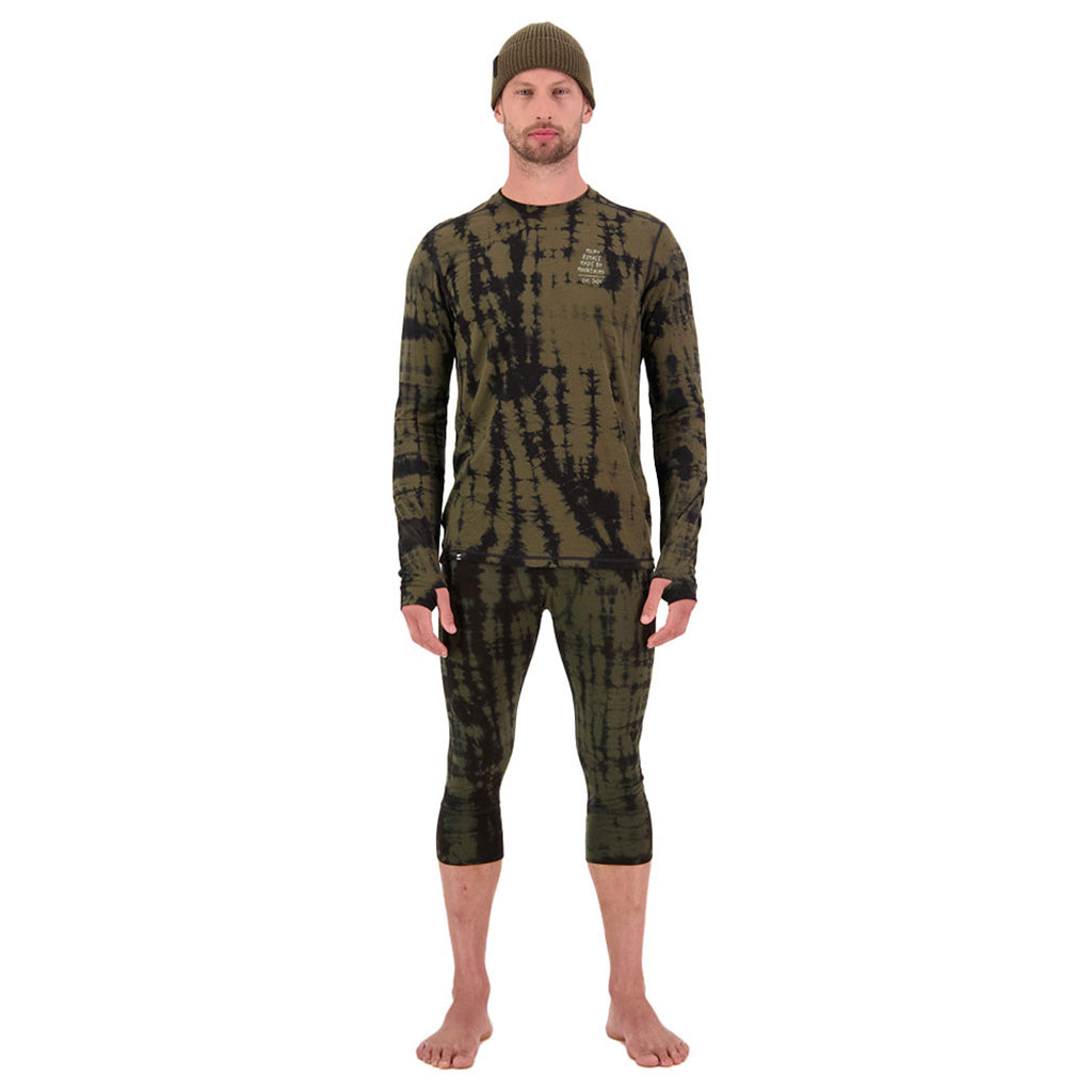 Skiundertøj, Cascade Merino Flex 200 3/4 i farven Olive Td set forfra