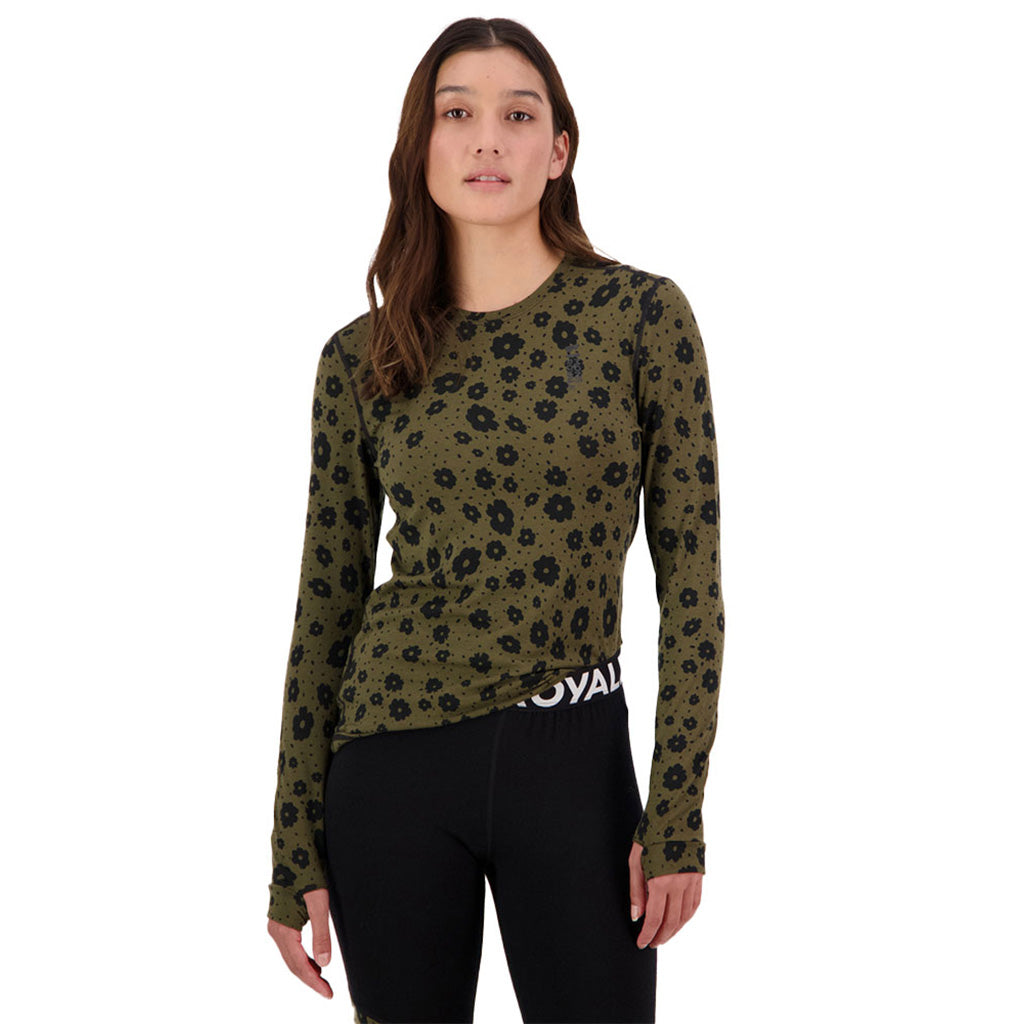 Skiundertøj, Cascade Merino Flex 200 LS i farven sort set forfra