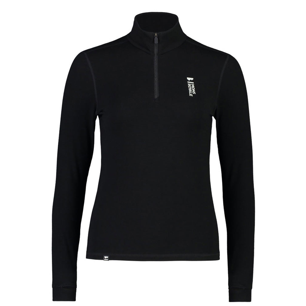 En Skiundertøj, Cascade Merino Flex 200 1/4 Zip i farven sort