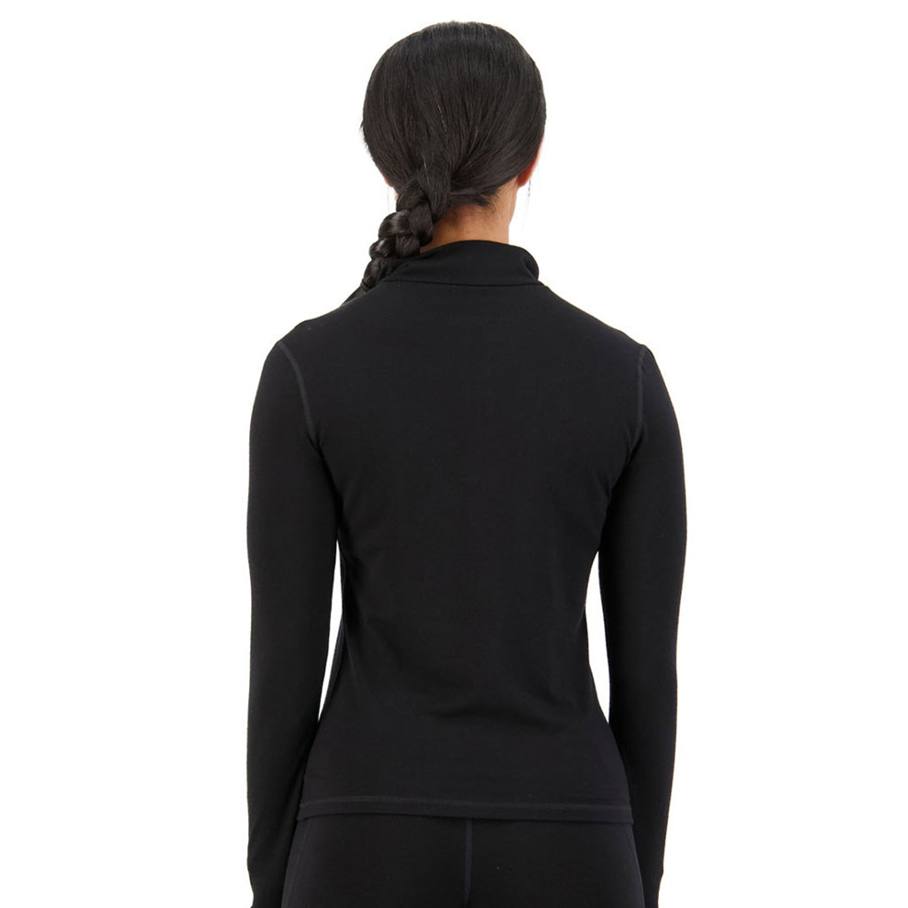 Skiundertøj, Cascade Merino Flex 200 1/4 Zip i farven sort set bagfra
