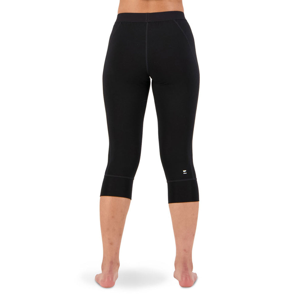 Skiundertøj, Cascade Merino Flex 200 3/4 i farven sort set bagfra