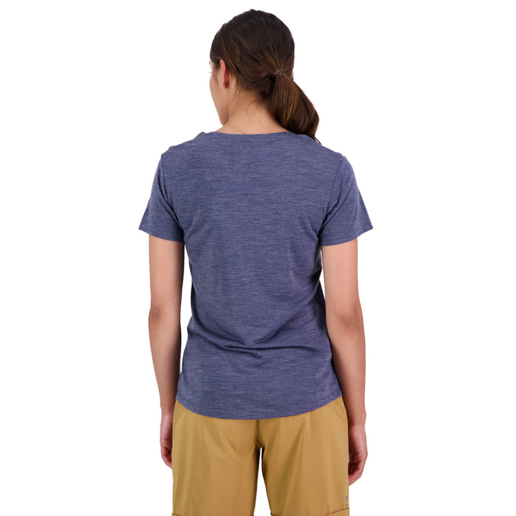 En Langærmet T-shirt, Zephyr Merino Cool Tee i farven Midnight set bagfra