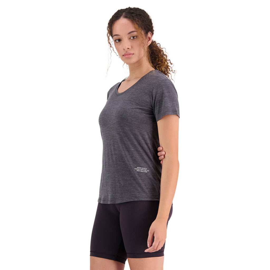 En T-Shirt, Zephyr Merino Cool i farven Smoke skrå vinkel