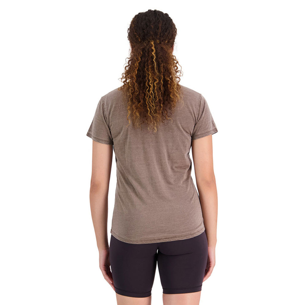 En T-Shirt, Zephyr Merino Cool i farven Walnut set bagfra