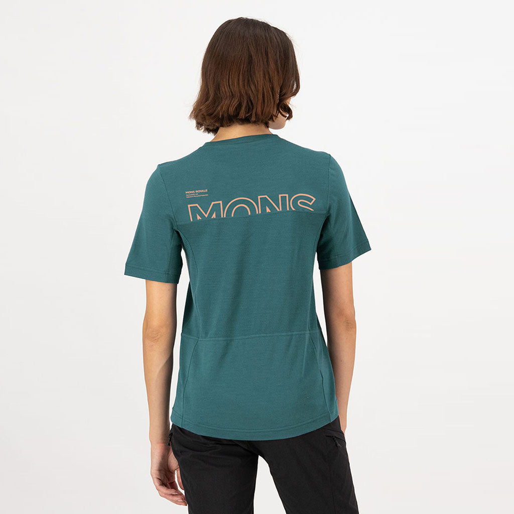 En T-Shirt, Tarn Merino i farven Abyss set bagfra