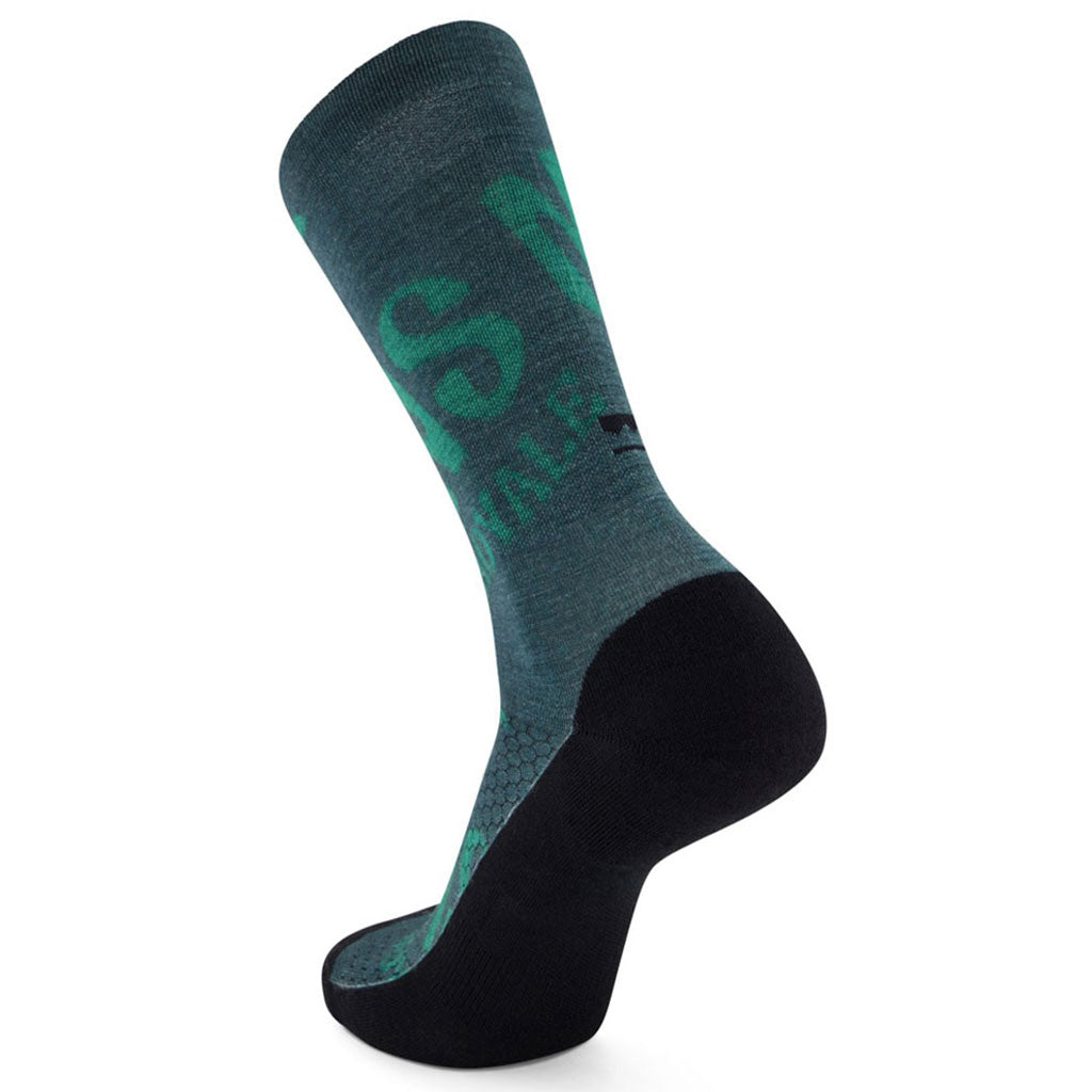 Atlas Merino Crew MTB Sokker i farven grøn Trippy set fra siden