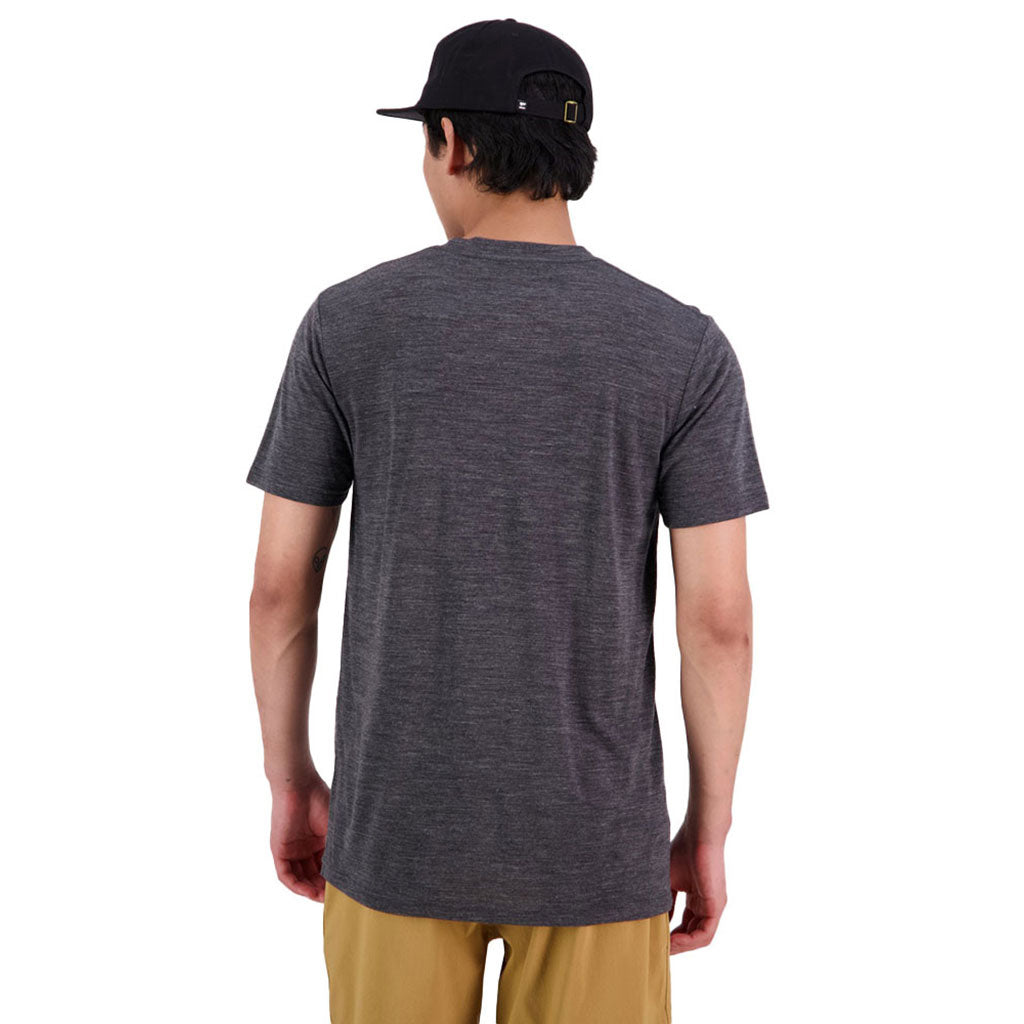 En T-Shirt, Zephyr Merino Cool i farven Smoke set bagfra