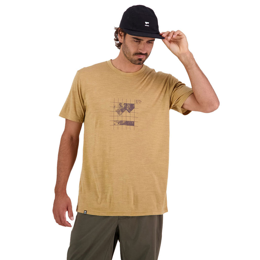 En T-Shirt, Zephyr Merino Cool Smokey i farven Cumin set forfra