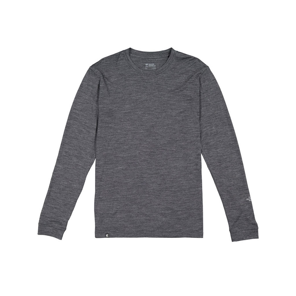 En Langærmet T-shirt, Zephyr Merino Cool LS i farven Smoke set forfra