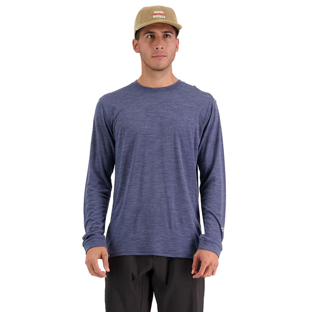 En T-Shirt, Zephyr Merino Cool LS i farven Midnight