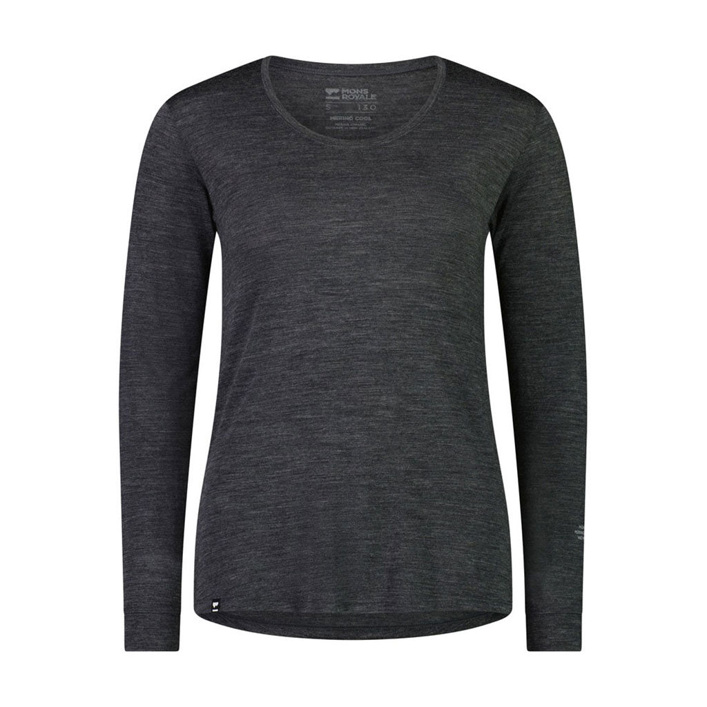 En Langærmet T-shirt, Zephyr Merino Cool LS i farven Smoke