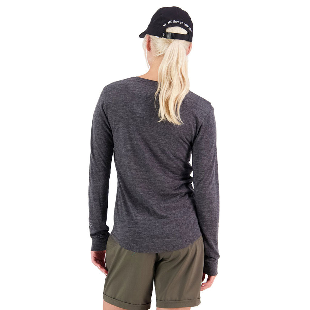En Langærmet T-shirt, Zephyr Merino Cool LS i farven Smoke set bagfra