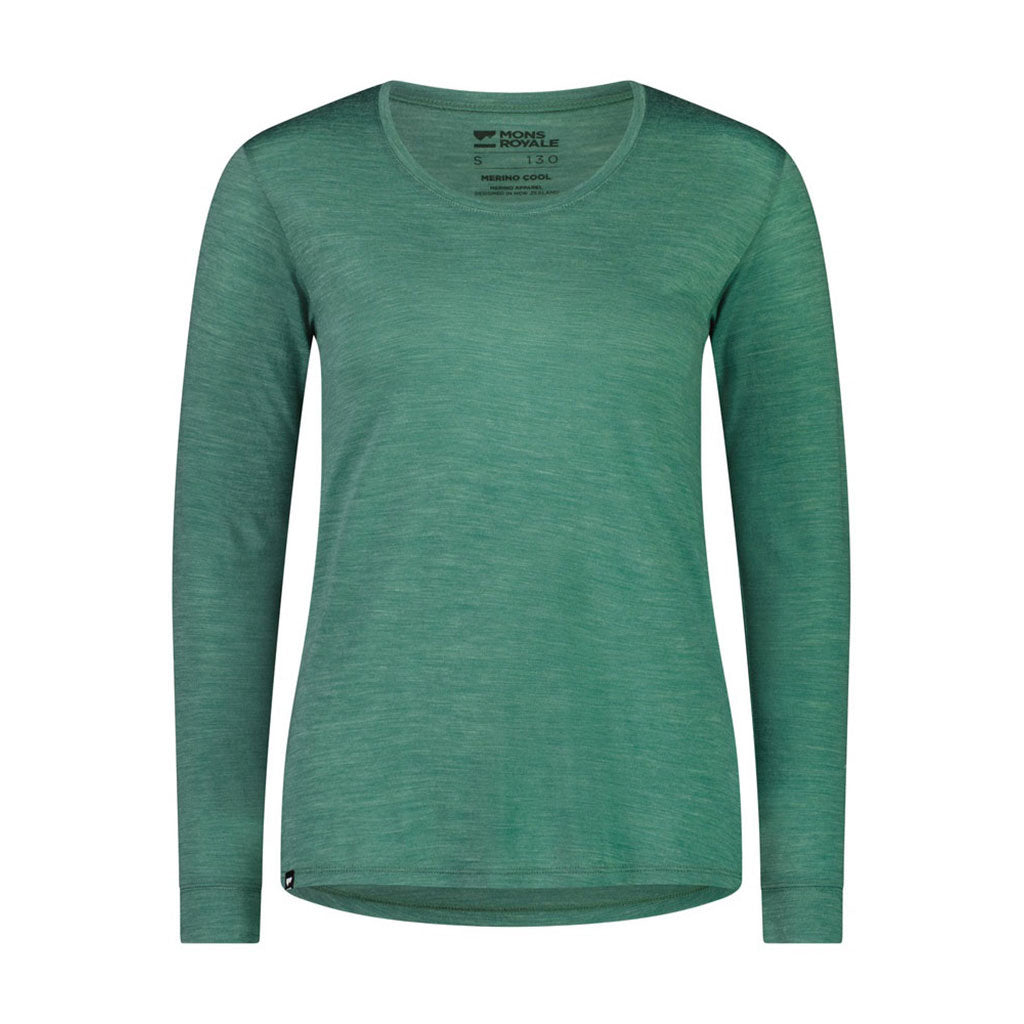 En Langærmet T-shirt, Zephyr Merino Cool LS i farven Smokey grøn
