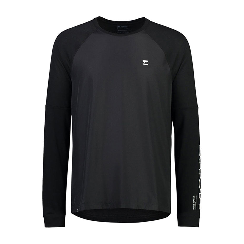 En T-Shirt, Tarn Merino Shift Wind Jersey i farven sort set forfra