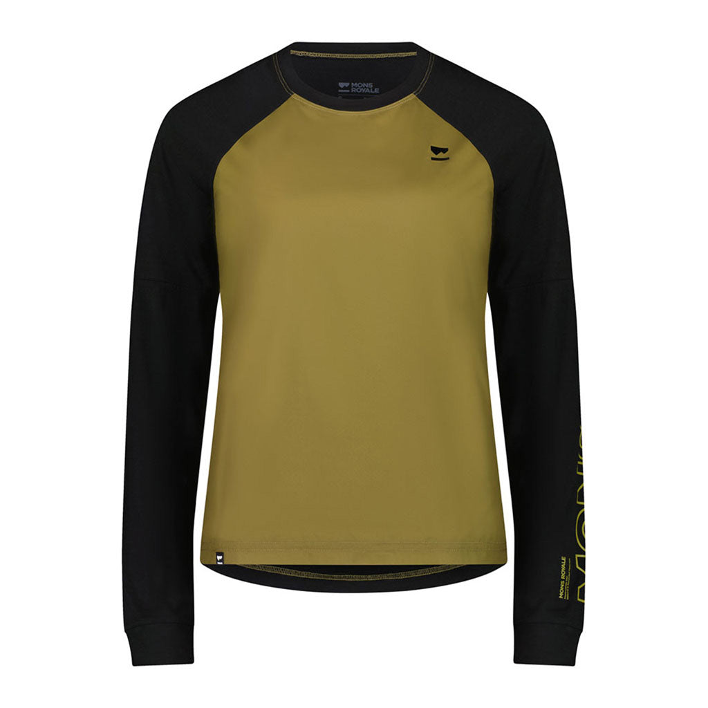 En T-Shirt, Tarn Merino Shift Wind Jersey i farven Lichen / sort