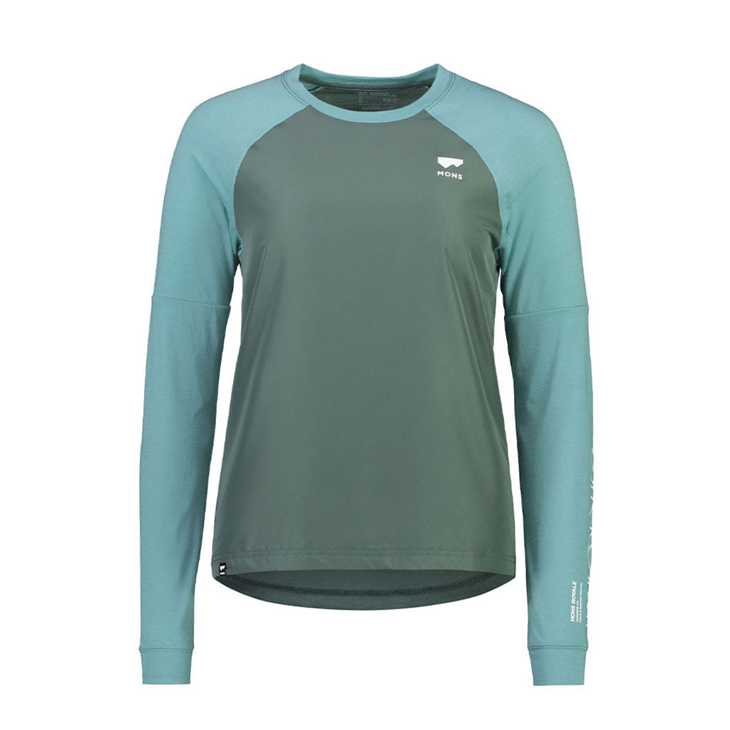 En T-Shirt, Tarn Merino Shift Wind Jersey i farven Sage / Burnt Sage