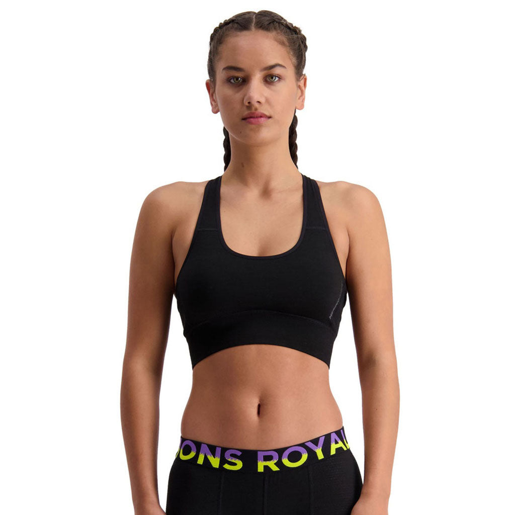 En Sports BH, Stratos Merino Shift i farven sort set forfra